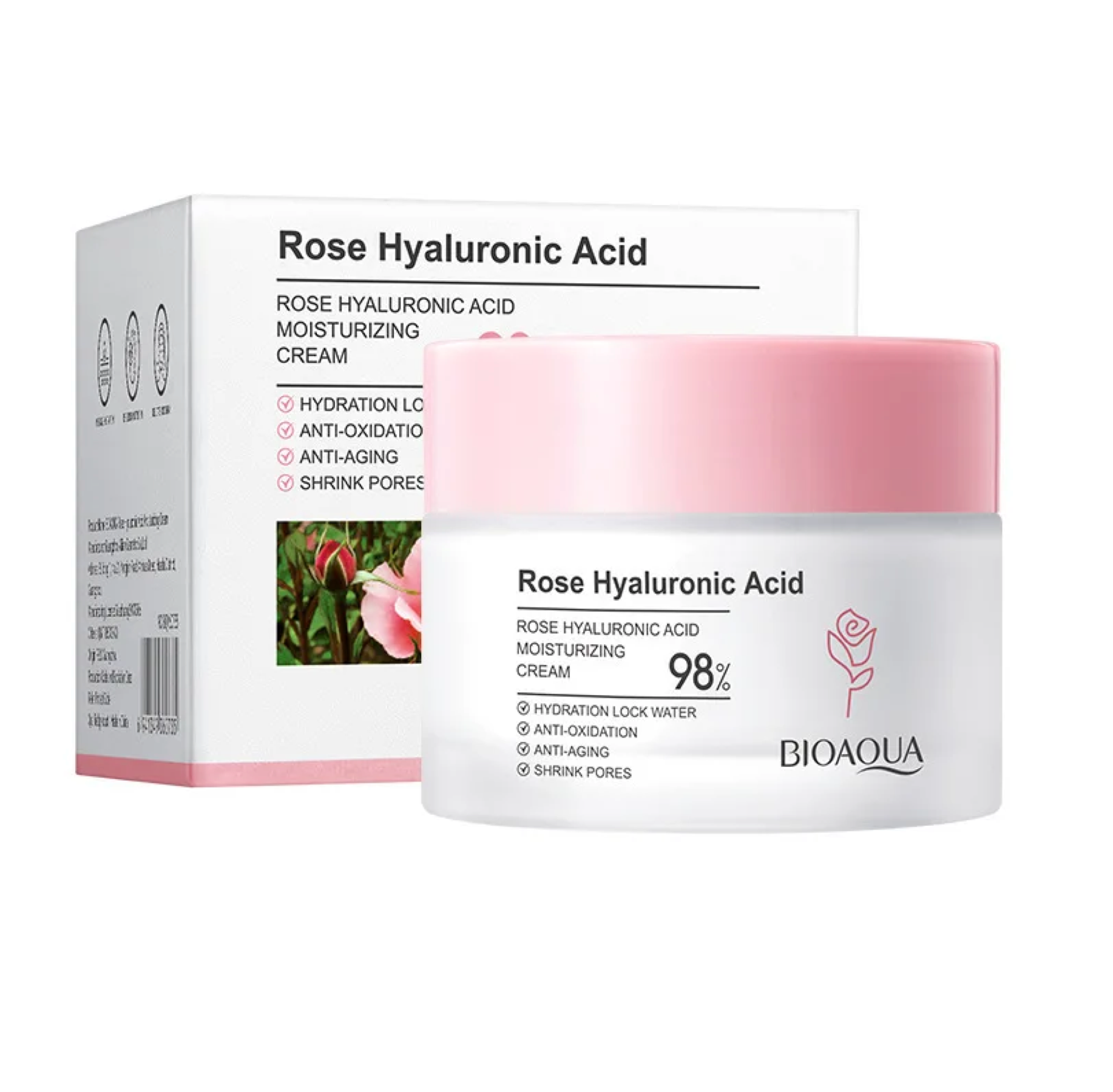 Bioaqua Rose Hyaluronic Acid Moisturising Cream 50ml Everything Keratin 2618