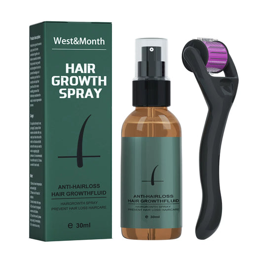 West & Month Hair Growth Spray 30ml & Derma Roller