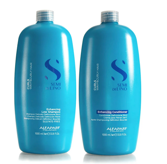 Alfaparf Semi Di Lino Curls Wavy & Curly Enhancing Shampoo and Conditioner 1000ml