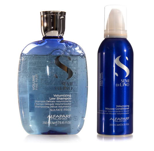 Alfaparf Semi Di Lino Volumizing Low Shampoo and Mousse Conditioner Duo