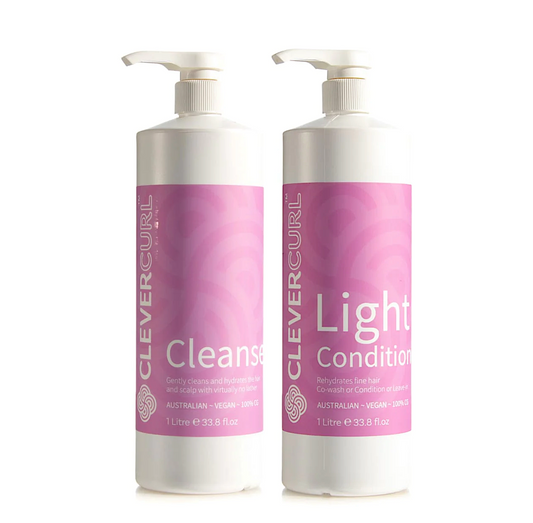 Clever Curl Cleanser Shampoo and Light Conditioner 1000ml