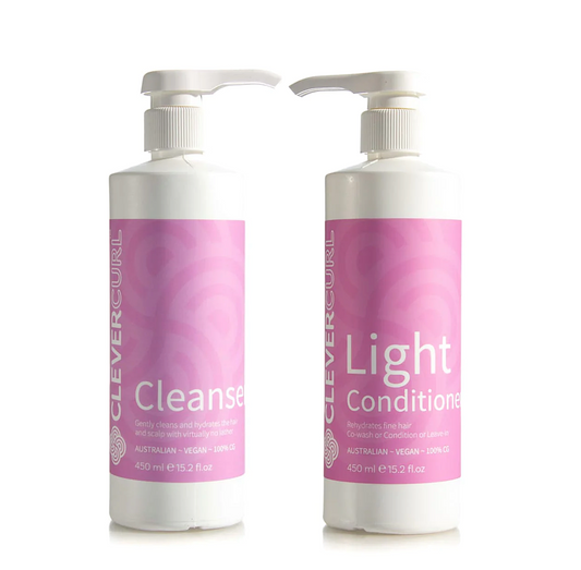 Clever Curl Cleanser Shampoo and Light Conditioner 450ml