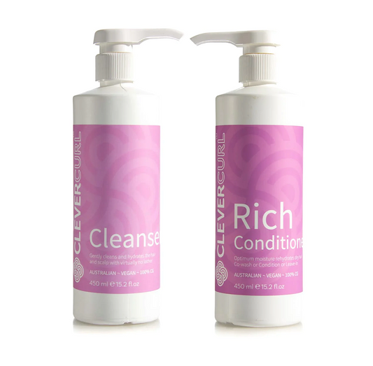 Clever Curl Cleanser Shampoo and Rich Conditioner 450ml