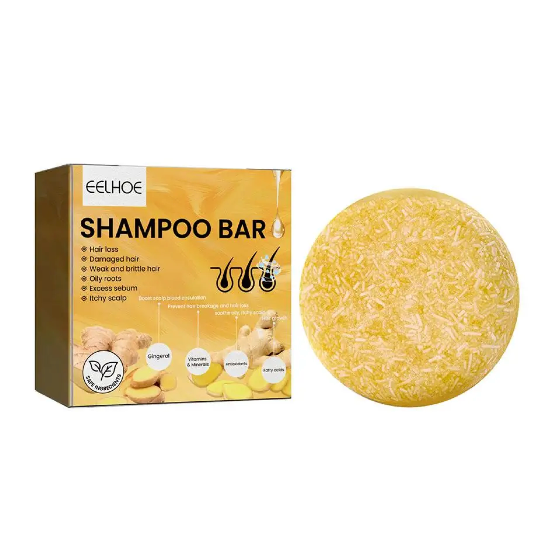 Eelhoe Hair Growth Ginger Shampoo Bar 60g