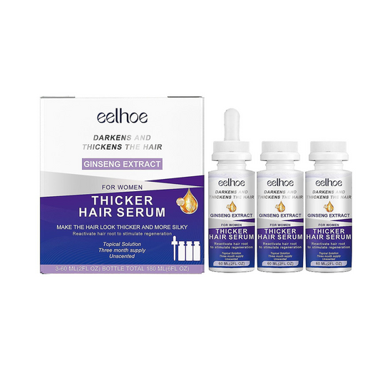 Eelhoe Thicker Hair Serum Darkens and Thickens 3 x 60ml Kit
