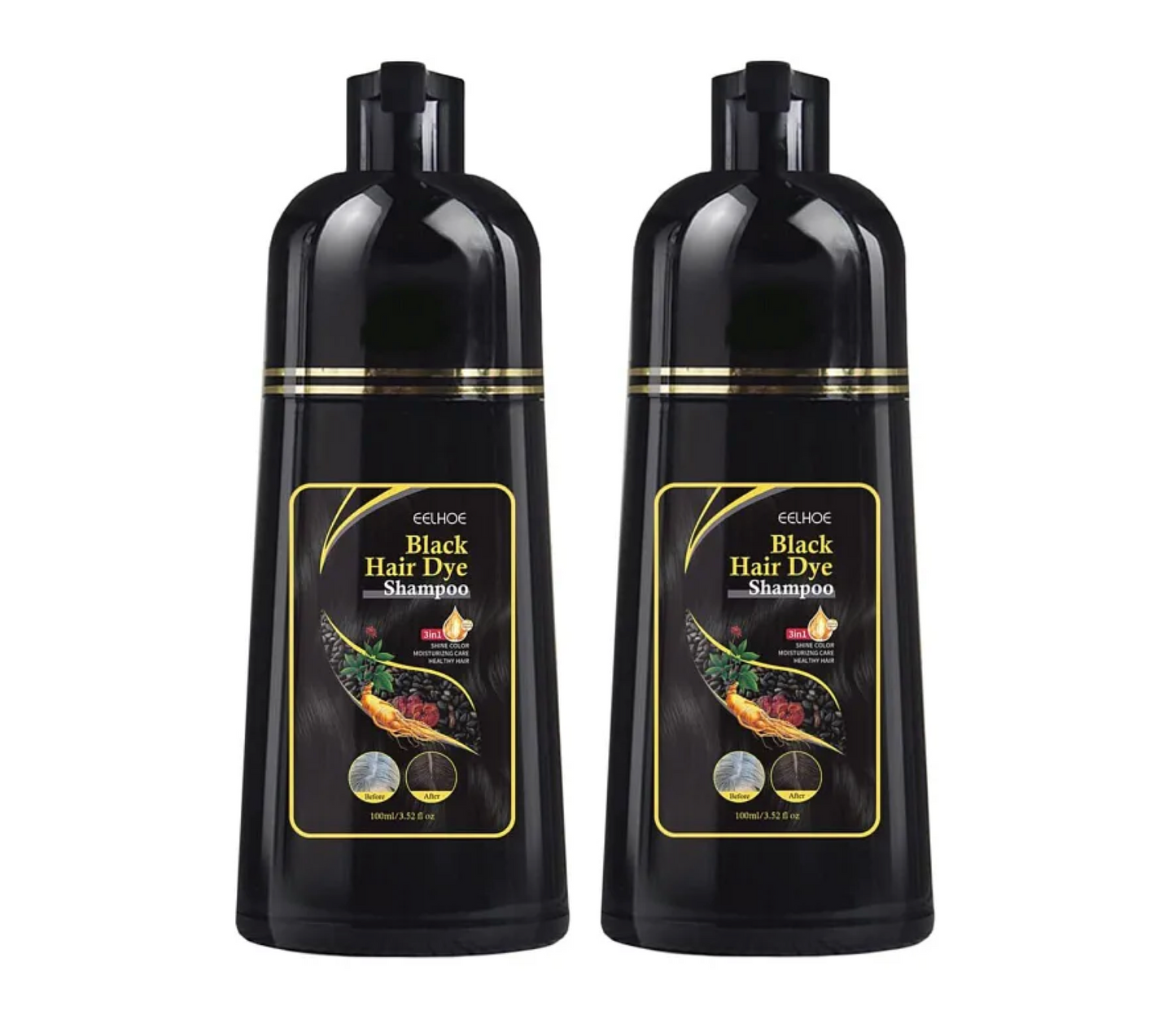 Eelhoe Black Hair Dye Shampoo 100ml (2pc)