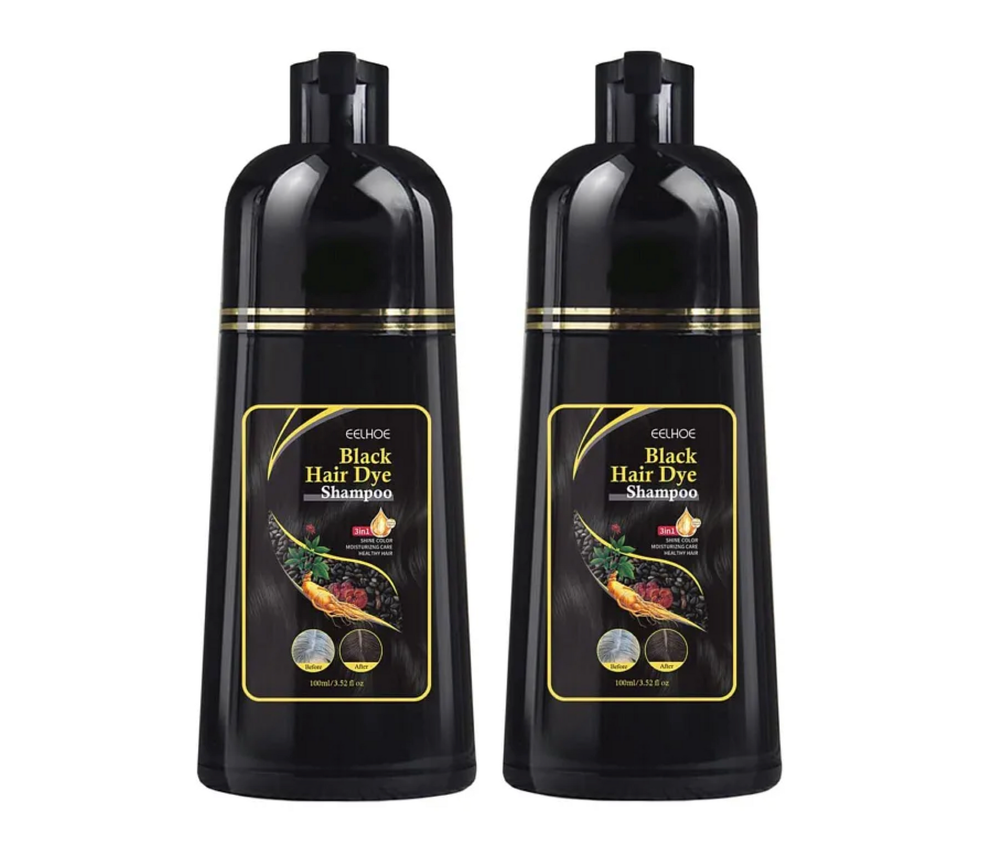 Eelhoe Black Hair Dye Shampoo 100ml (2pc)