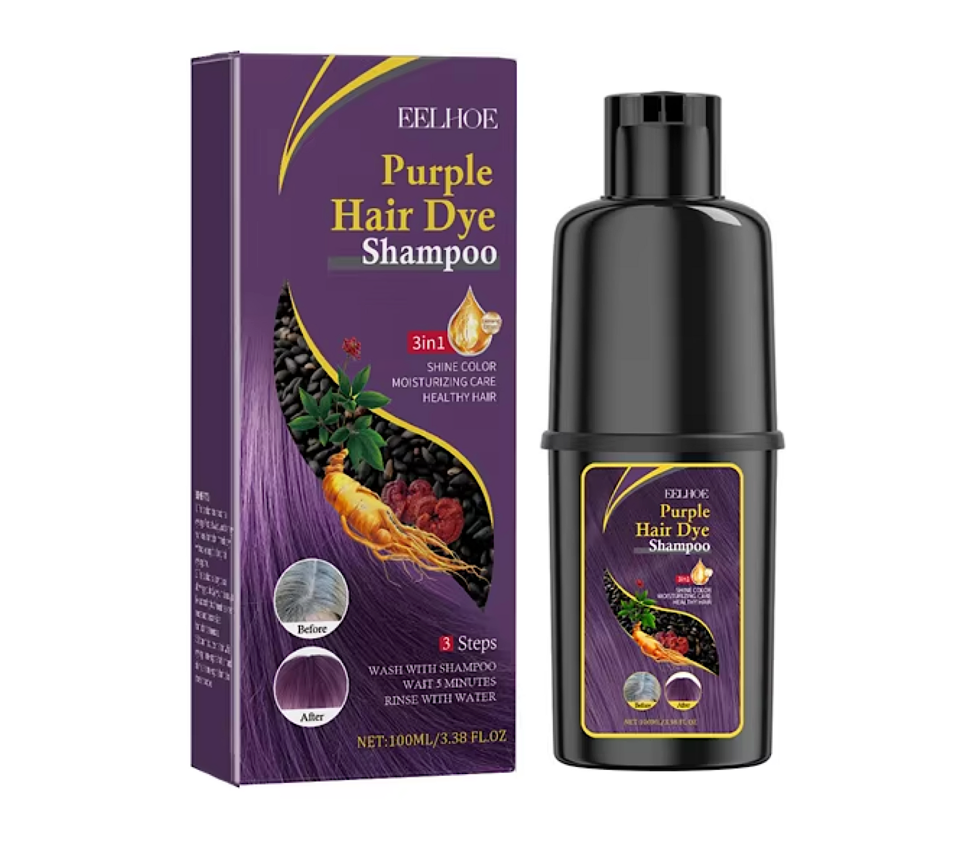 Eelhoe Purple Hair Dye Shampoo 100ml