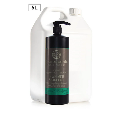 Everescents Organic Fresh Mint Hair Regrowth Shampoo 5L Professional Use