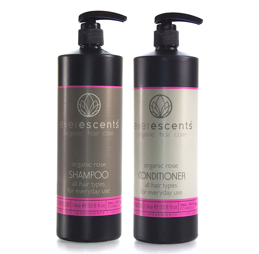 Everescents Organic Rose Shampoo and Conditioner 1000ml