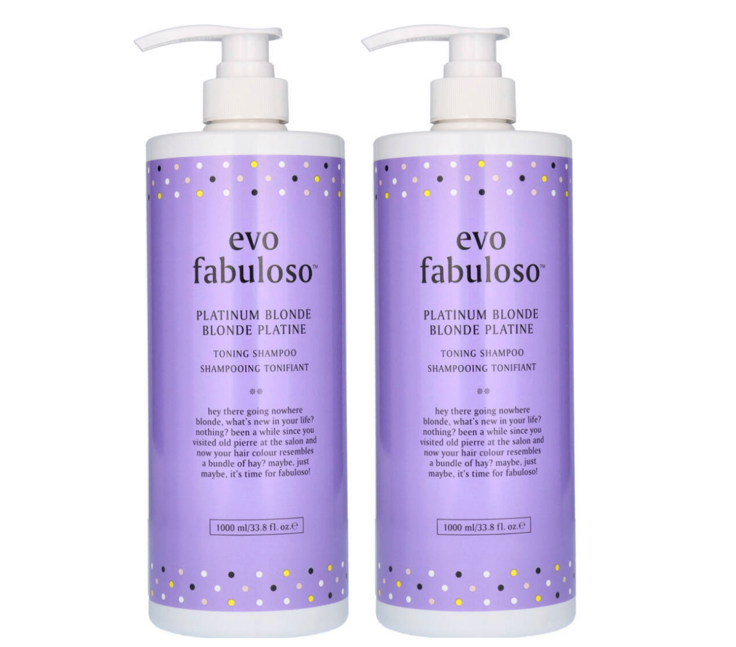 Evo Fabuloso Platinum Blonde Toning Shampoo 1000ml (2pc)