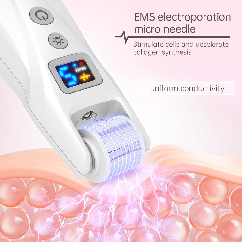 Hair Growth Derma Roller EMS Microneedling for Hair and Skin