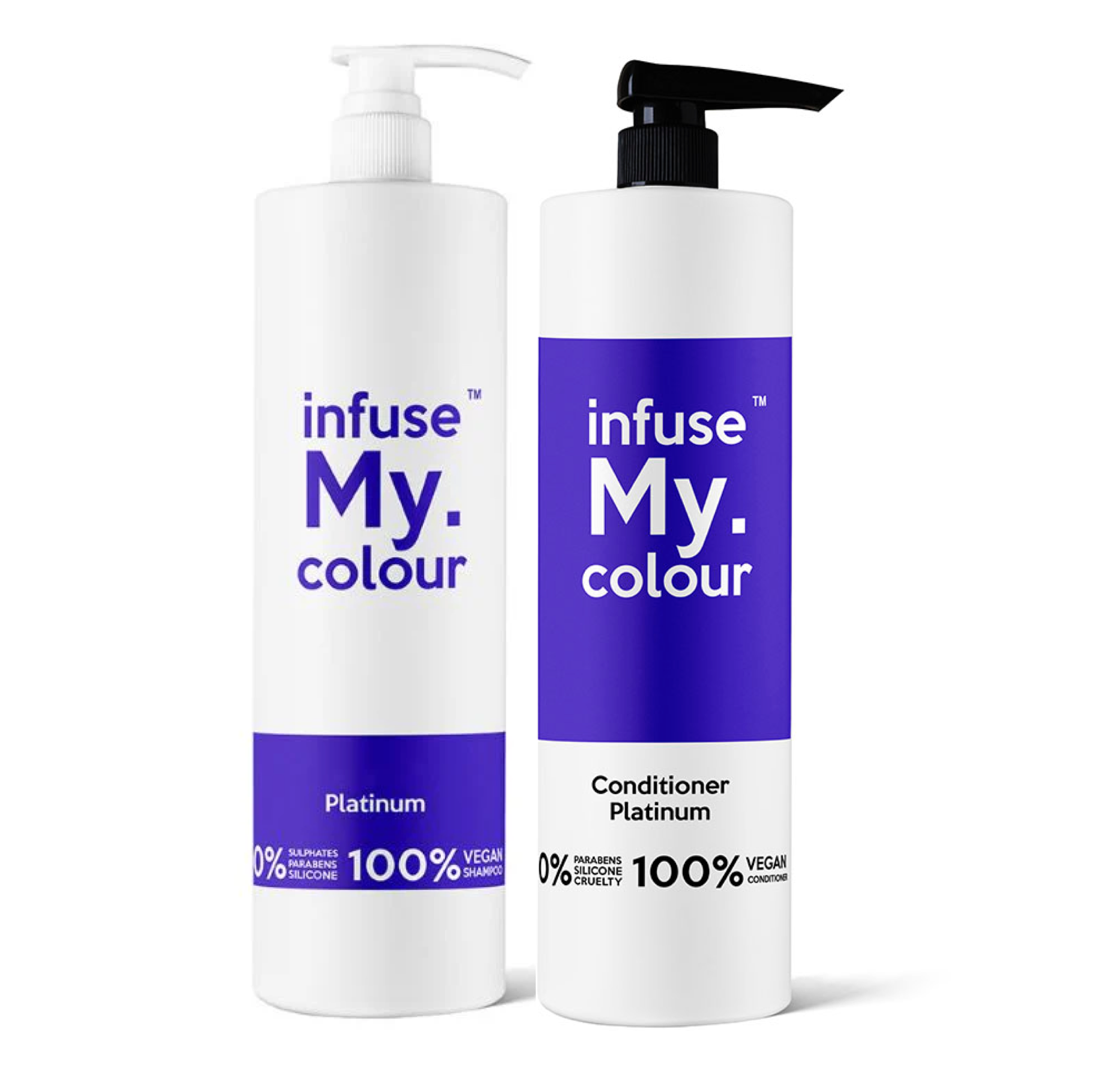 Infuse My Colour Platinum Icy Blonde Shampoo and Conditioner 1000ml 