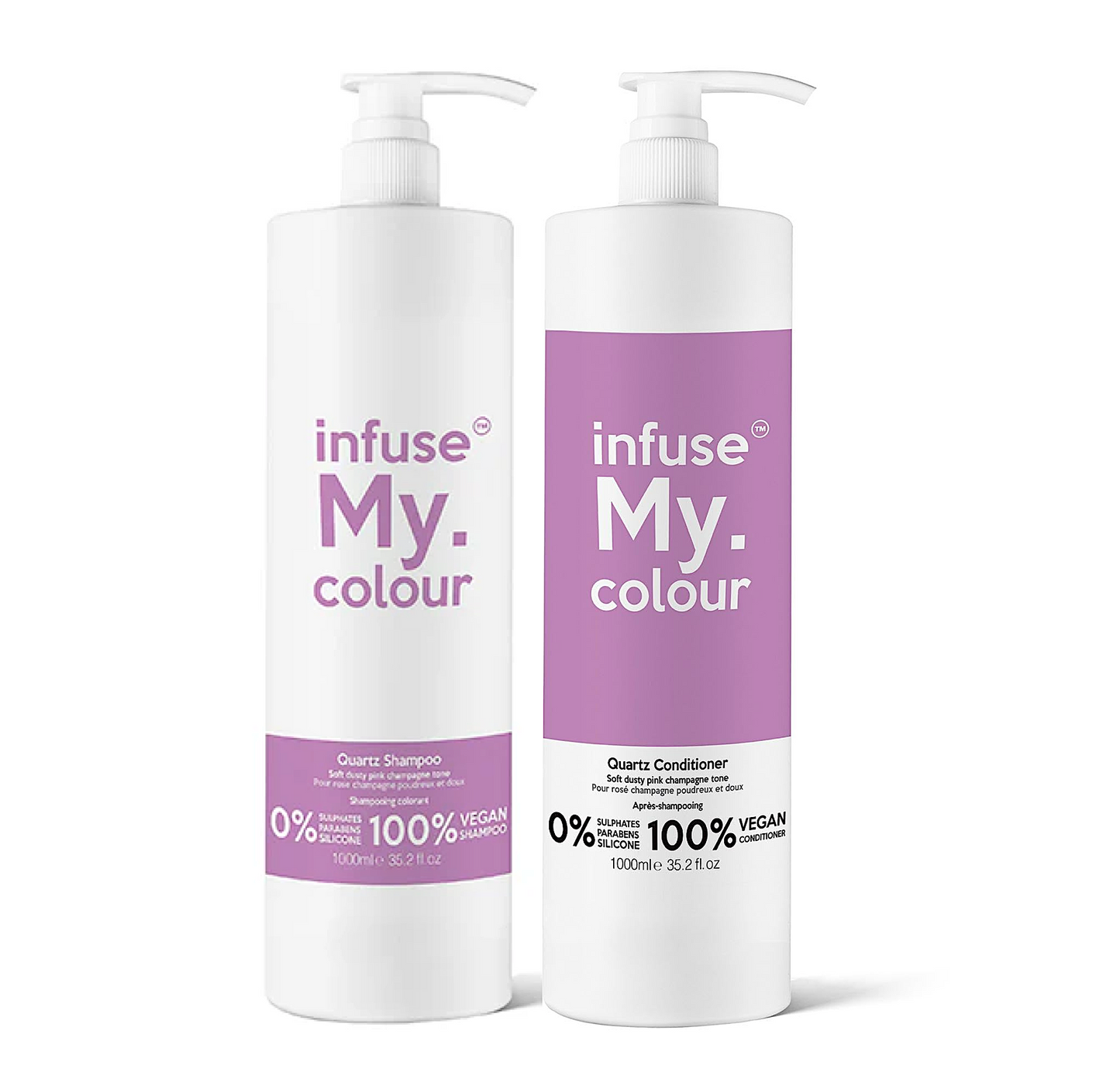 Infuse My Colour Quartz Pink Champagne Shampoo and Conditioner 1000ml