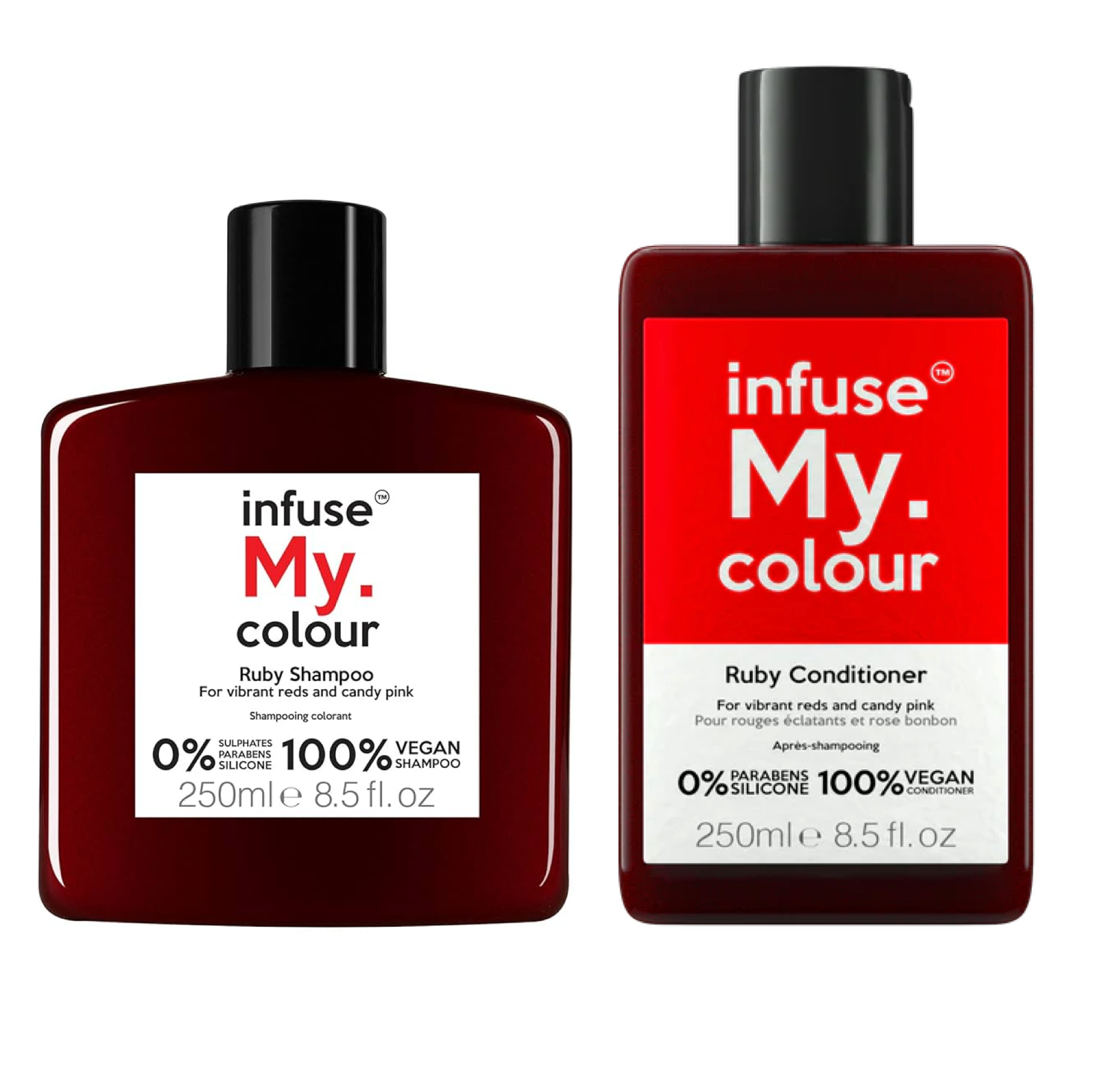 Infuse My Colour Ruby Red Candy Pink Shampoo and Conditioner 250ml