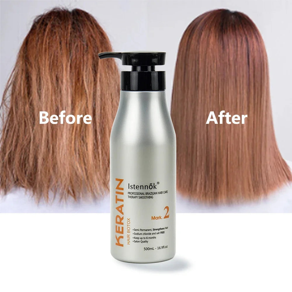 Istennok Keratin Hair Brazilian Smoothing Treatment Normal to Curly Hair 500ml