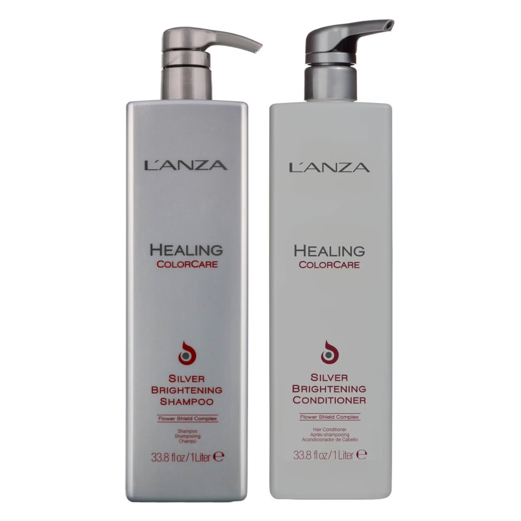 L'Anza Healing ColorCare Silver Brightening Shampoo and Conditioner 1000ml