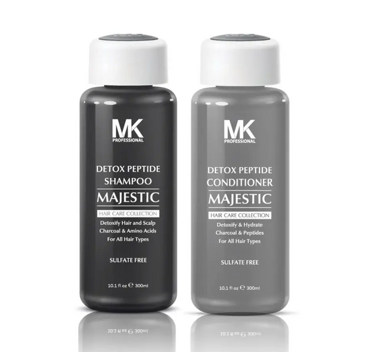 MK Professional Majestic Detox Peptide Charcoal Shampoo and Conditioner 300ml