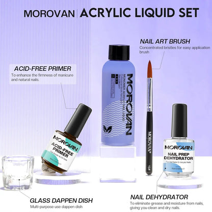 Morovan Acrylic Liquid for Nail Extension & Art Prep Liquid Kit