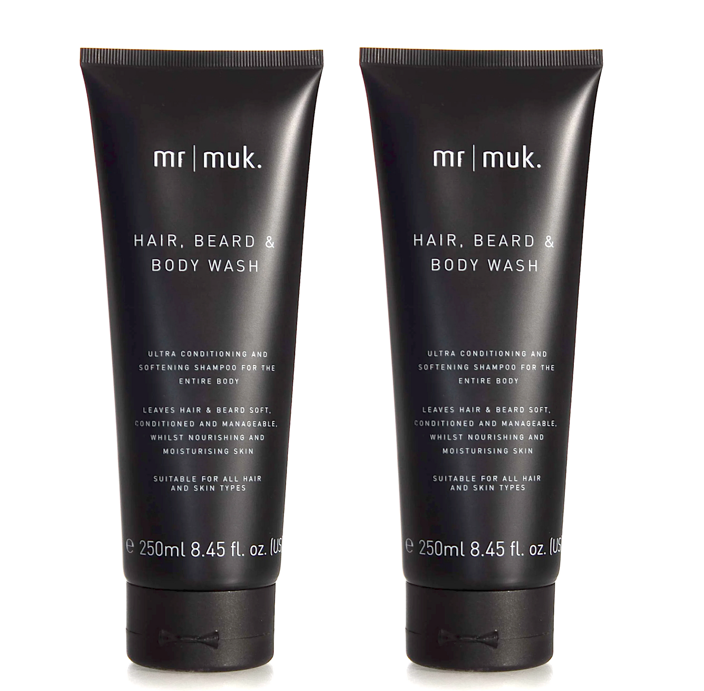 Mr Muk Hair Beard and Body Wash Shampoo 250ml Duo