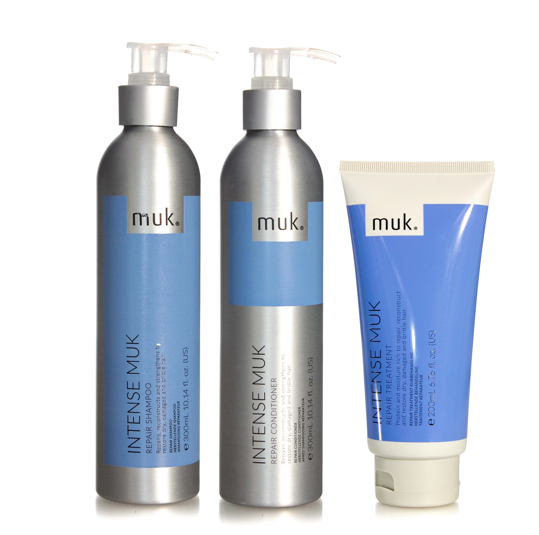 Muk Intense Repair Shampoo and Conditioner 300ml + Repair Treatment 200ml