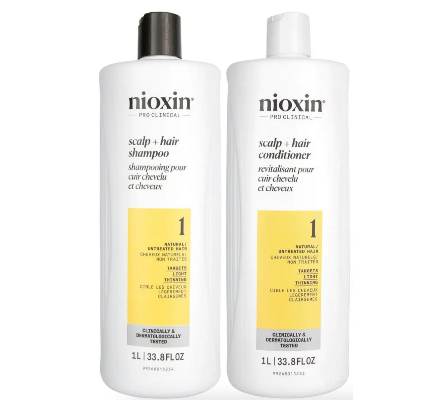 Nioxin Scalp & Hair System 1 Light Thinning Shampoo and Conditioner 1000ml 