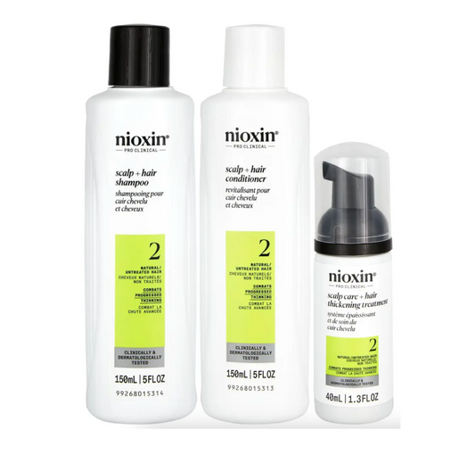 Nioxin Scalp & Hair System 2 Shampoo & Conditioner 150ml + Treatment (3pc) Trial