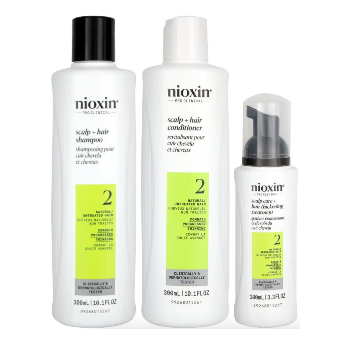 Nioxin Scalp & Hair System 2 Shampoo & Conditioner 300ml + Treatment (3pc)