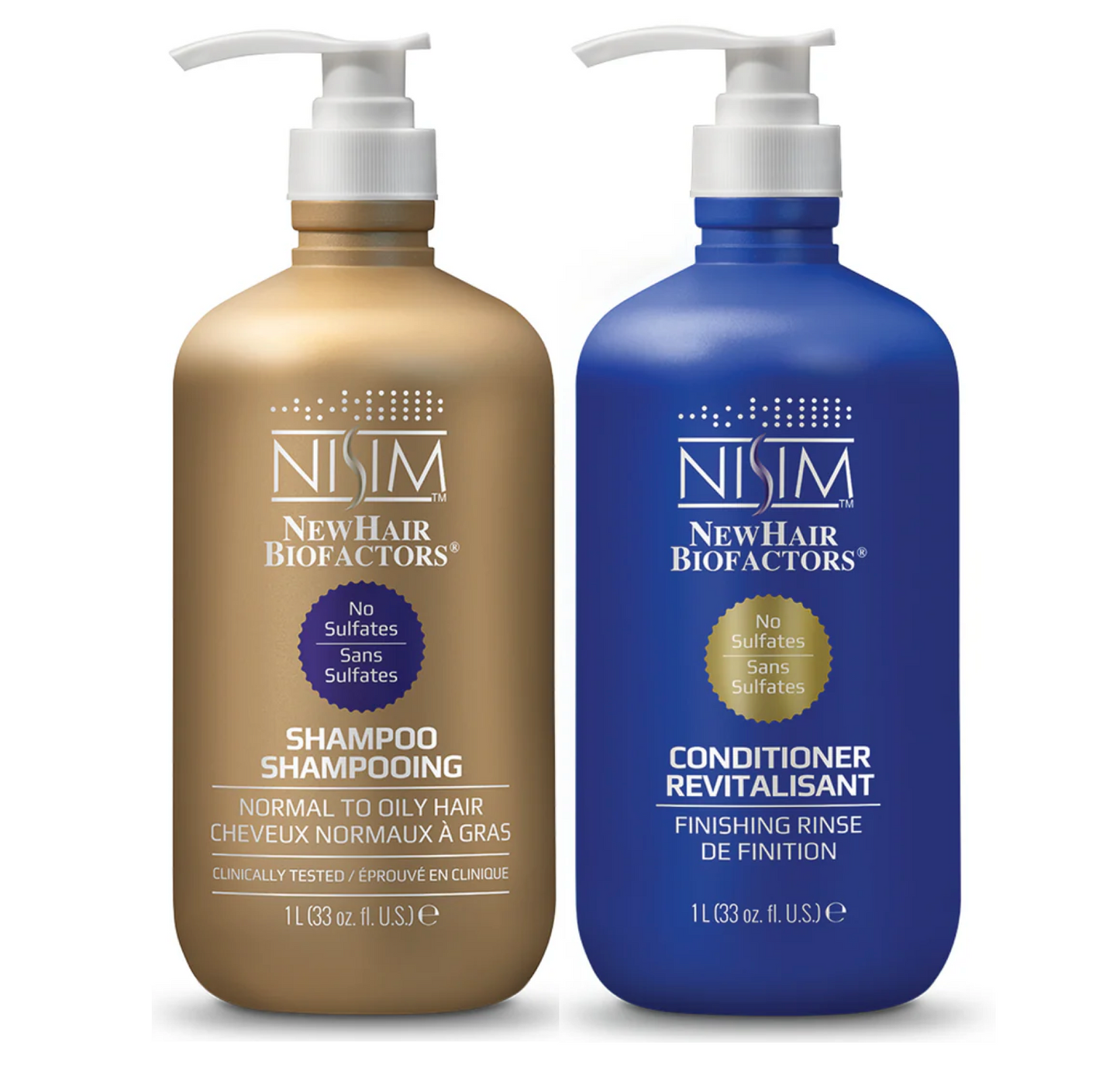 Nisim New Hair Growth Revitalisant Normal To Oily Shampoo & Conditioner 1000ml 