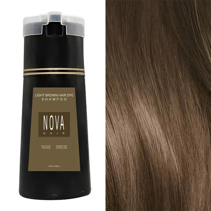 Nova Hair Light Brown Hair Dye Shampoo 200ml