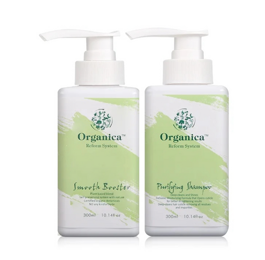 Organica Keratin Smooth Booster and Purifying Shampoo 300ml Duo