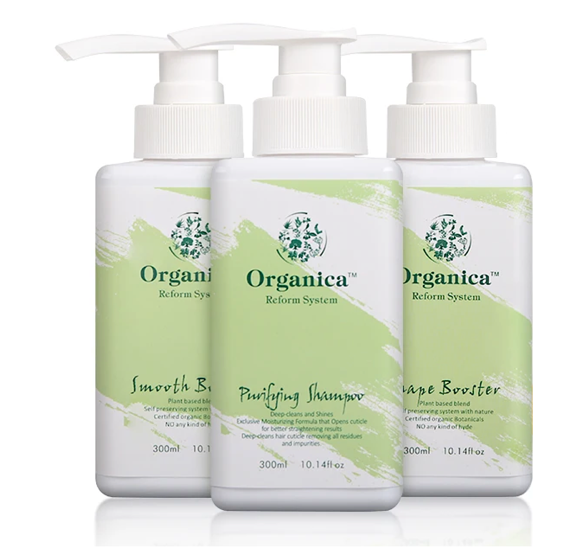 Organica Keratin Smooth Booster and Purifying Shampoo + Shape Boost 300ml Pack