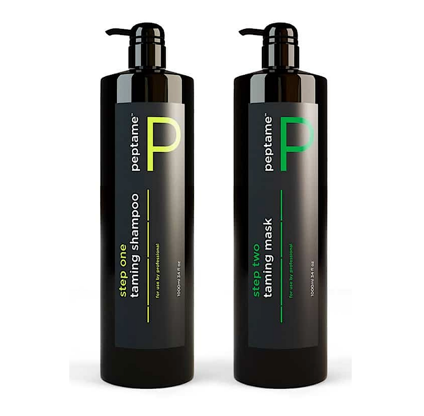 Peptame Straightening Taming Shampoo Step 1 and Taming Mask Step 2 1000ml