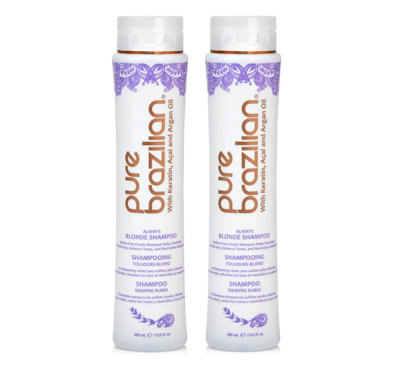 Pure Brazilian Always Blonde Shampoo 400ml (2pc)