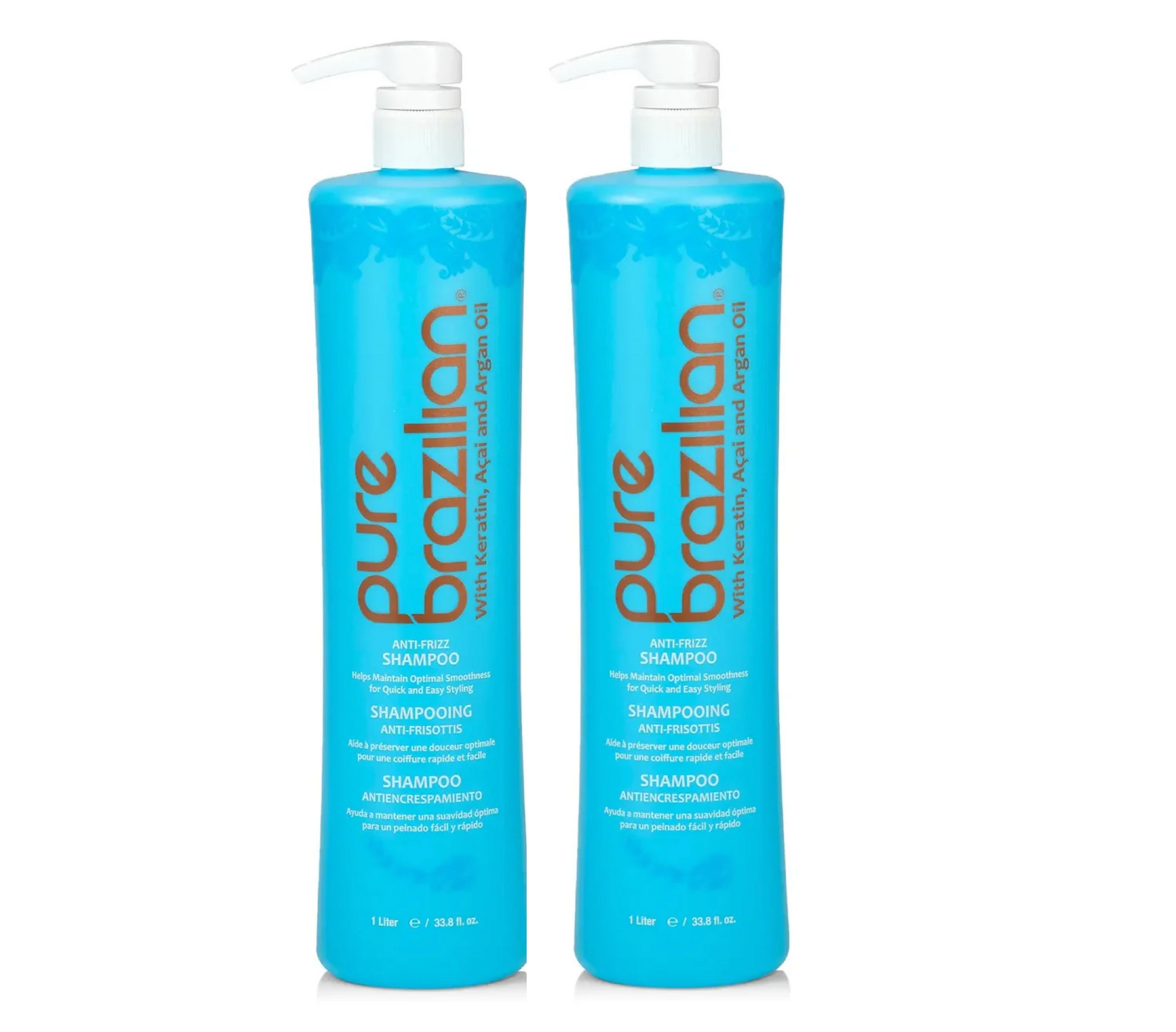 Pure Brazilian Anti-Frizz Shampoo 1000ml (2pc)