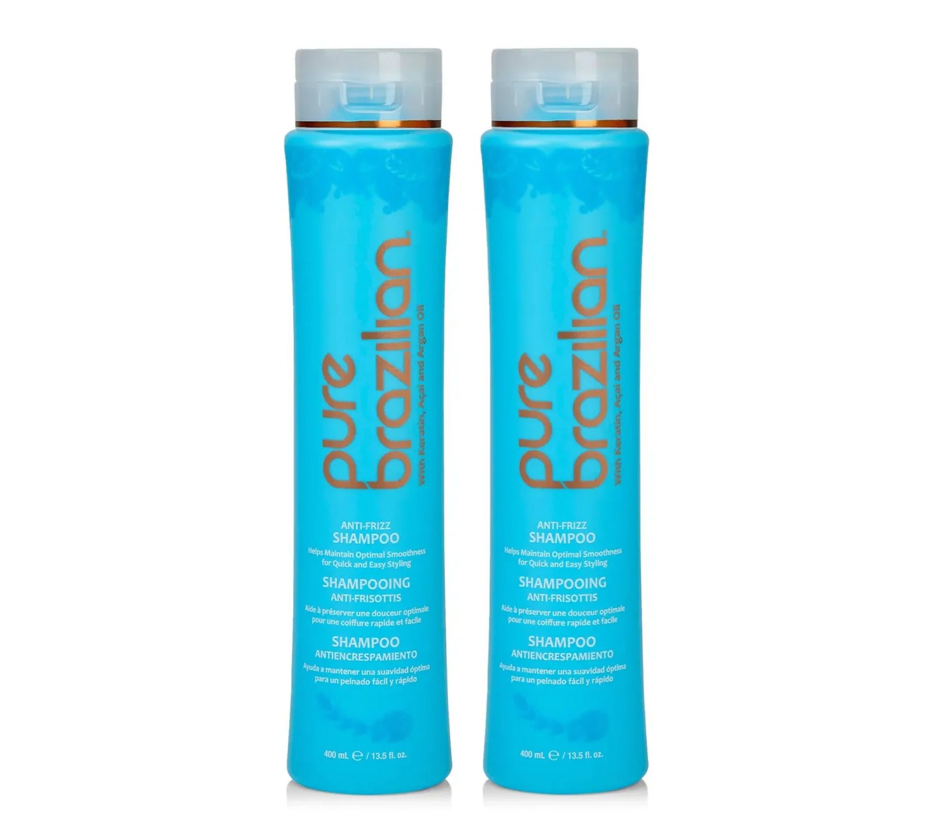 Pure Brazilian Anti-Frizz Shampoo 400ml (2pc)