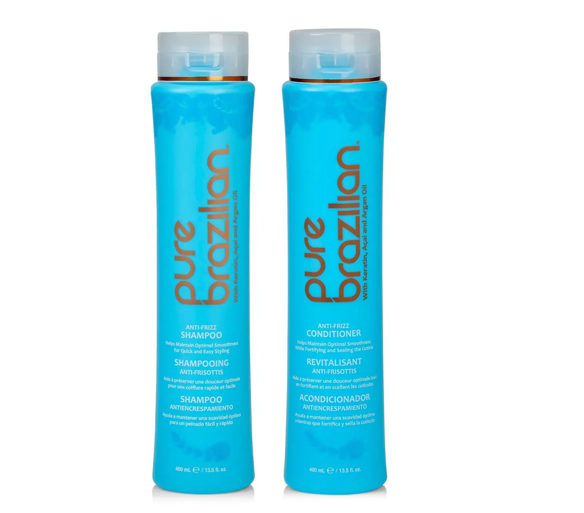 Pure Brazilian Anti-Frizz Shampoo and Conditioner 400ml