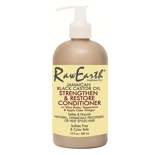 Raw Earth Black Castor Oil Strengthen & Restore Hair Growth Conditioner 384ml