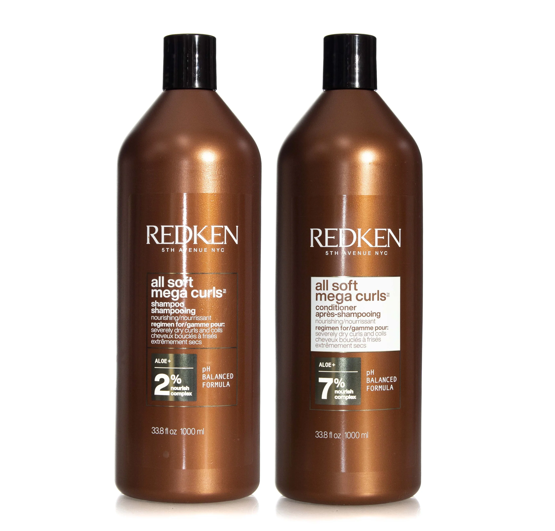 Redken All Soft Mega Curls Aloe Vera Shampoo and Conditioner 1000ml 