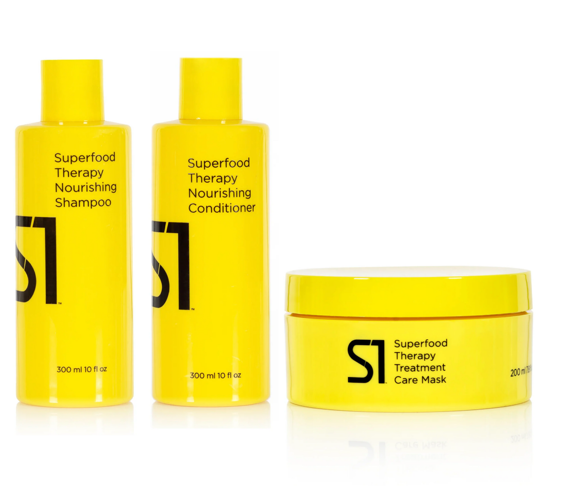 S1 Superfood Nourishing Shampoo and Conditioner 300ml + Treatment Trio