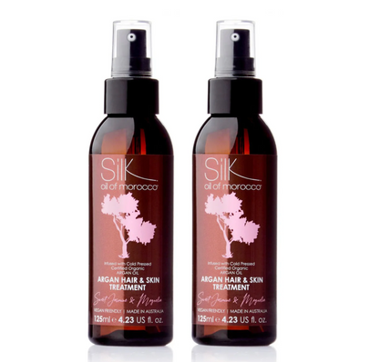 Silk Oil of Morocco Argan Hair & Skin Jasmine Magnolia Treatment 125ml (2pc)