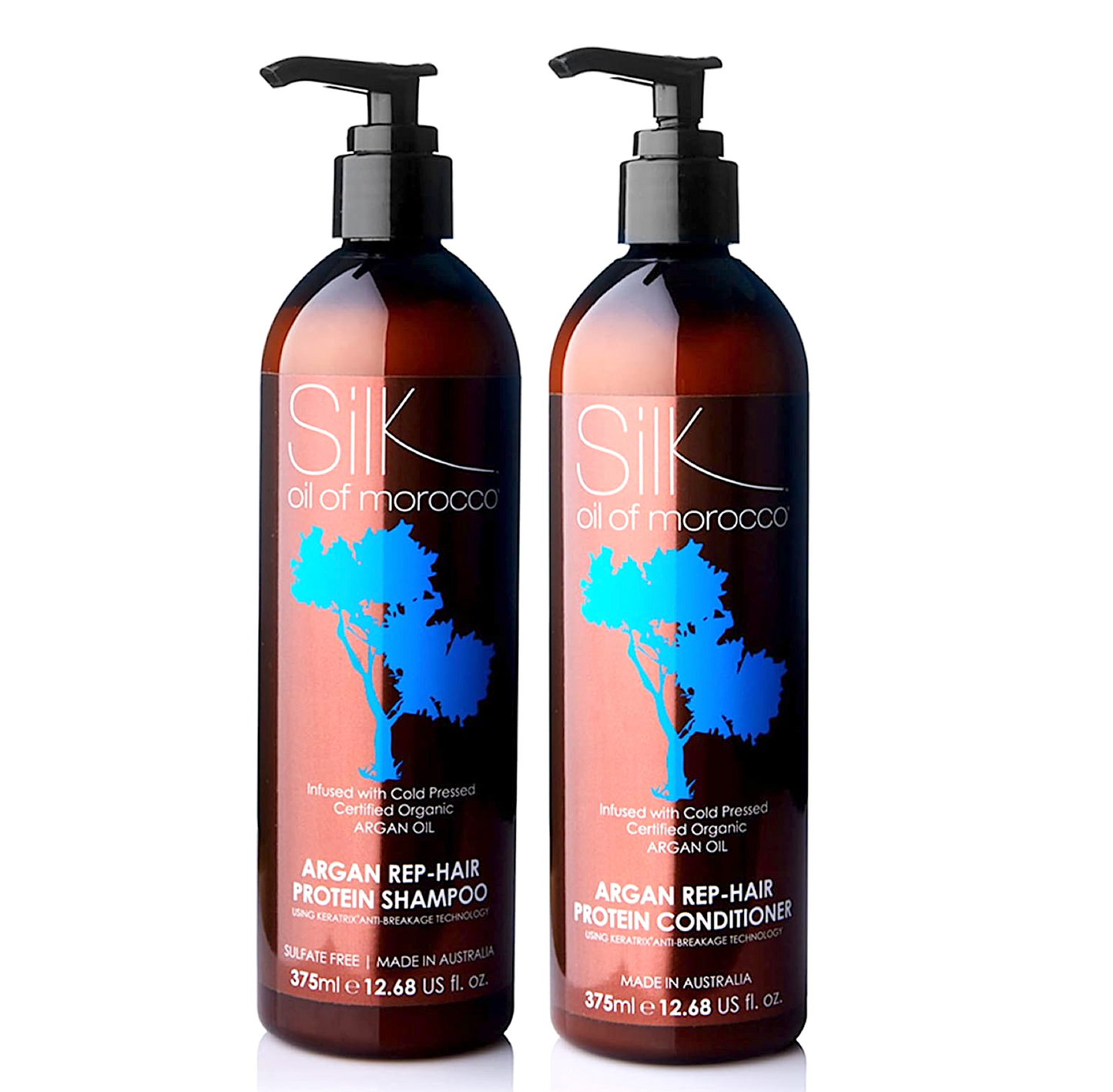 Silk Oil of Morocco Argan Rep Hair Protein Shampoo and Conditioner 375ml