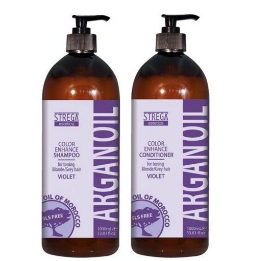 Strega Estetica Argan Oil Color Enhance Violet Shampoo & Conditioner 1000ml 