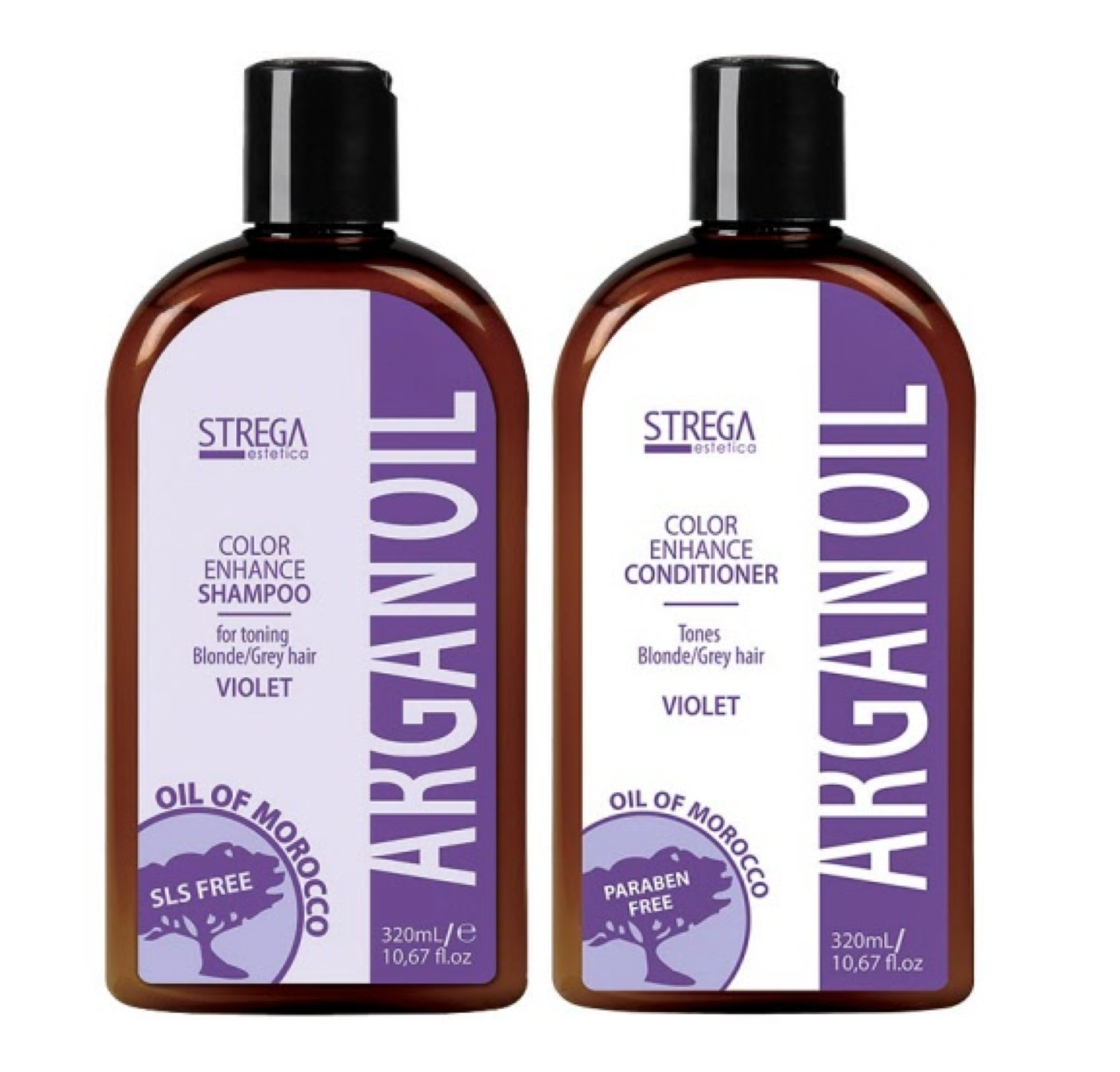 Strega Estetica Argan Oil Color Enhance Violet Shampoo and Conditioner 320ml