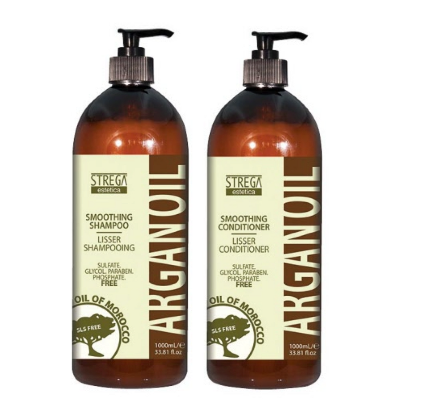 Strega Estetica Argan Oil Smoothing Shampoo and Conditioner 1000ml 