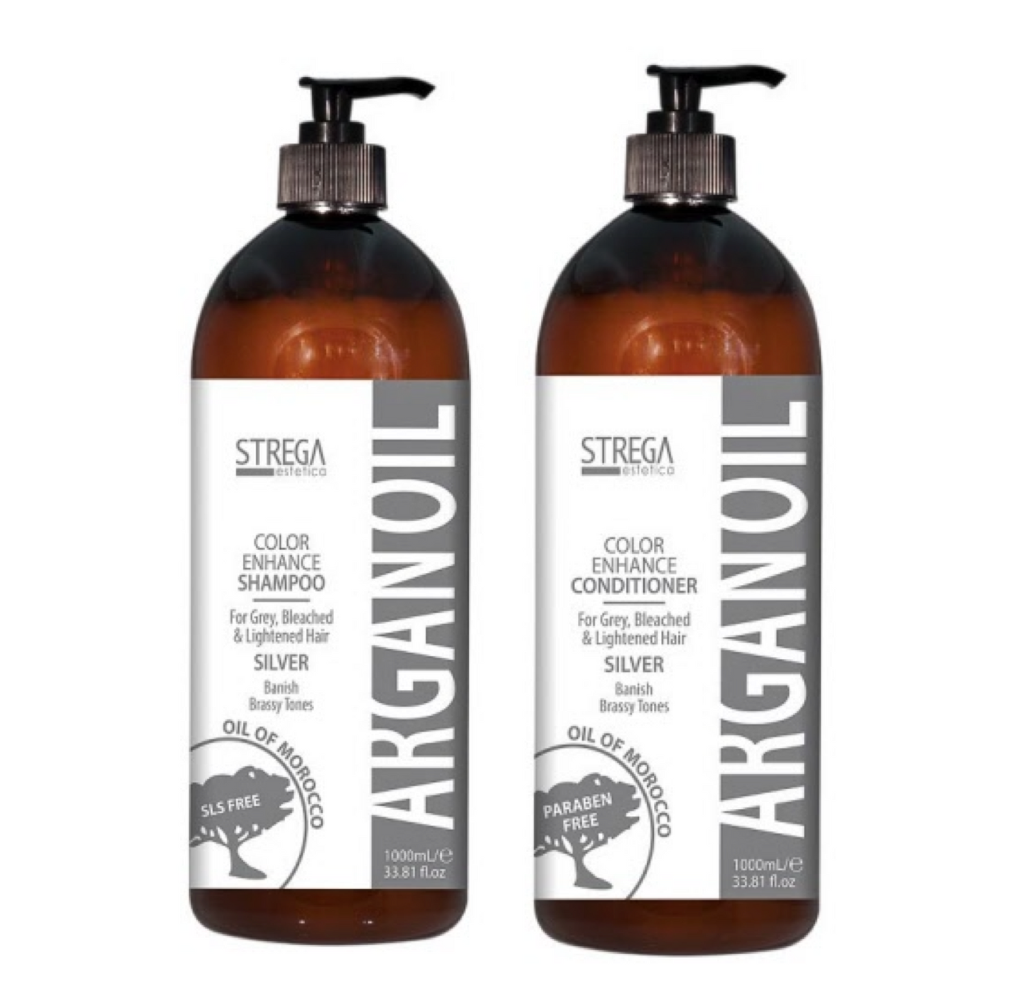 Strega Estetica Color Enhance Silver Shampoo and Conditioner 1000ml 