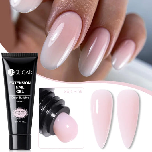 Ur Sugar Extension Nail Milky Color Gel Extension Soft Pink 15ml