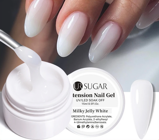 Ur Sugar Extension Nail Milky Color Gel Extension Jelly White 15ml