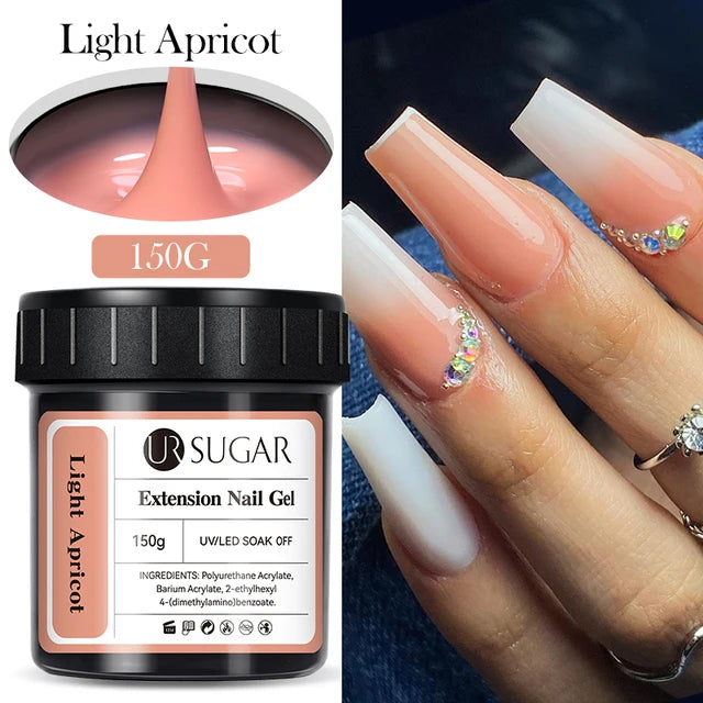 Ur Sugar Extension Nail Milky Color Gel Extension Light Apricot 150g