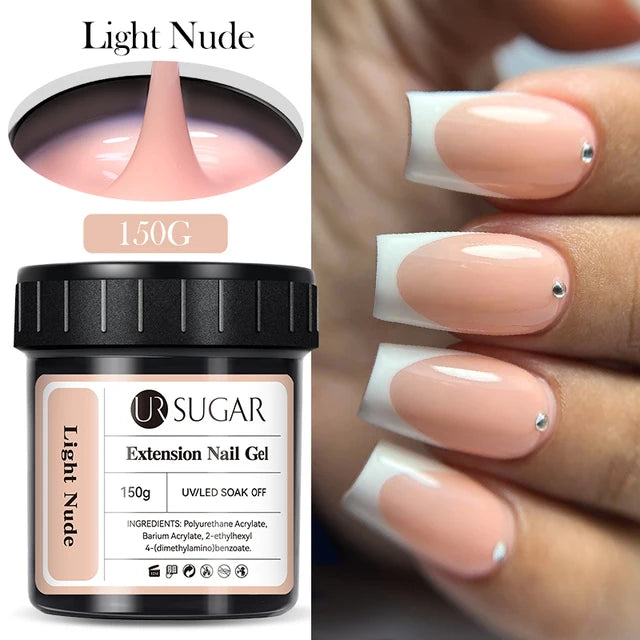 Ur Sugar Extension Nail Milky Color Gel Extension Light Nude 150g 